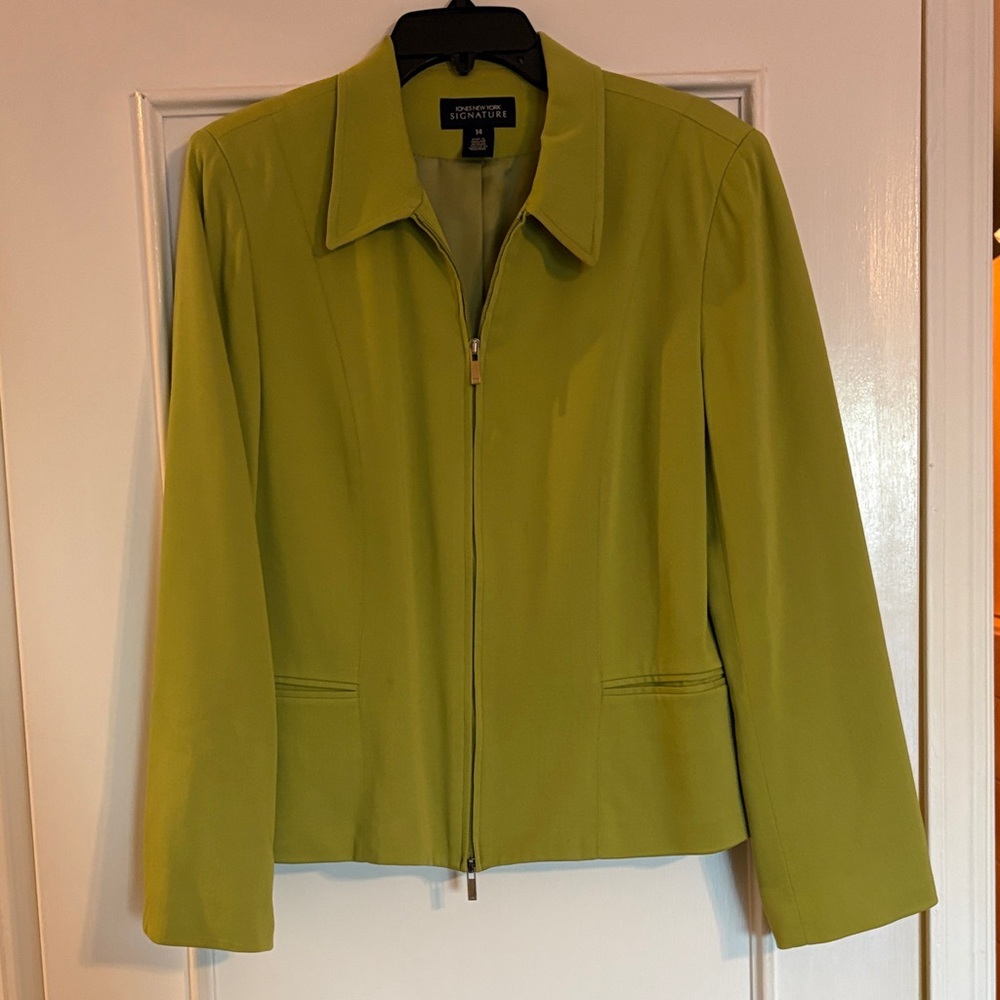Jones New York Signature green zip jacket